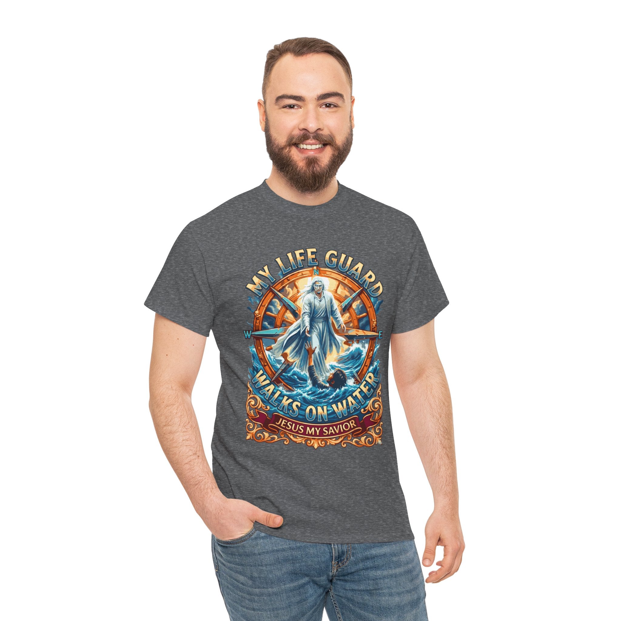 My Life Guard Walks On Water Unisex Heavy Cotton Tee