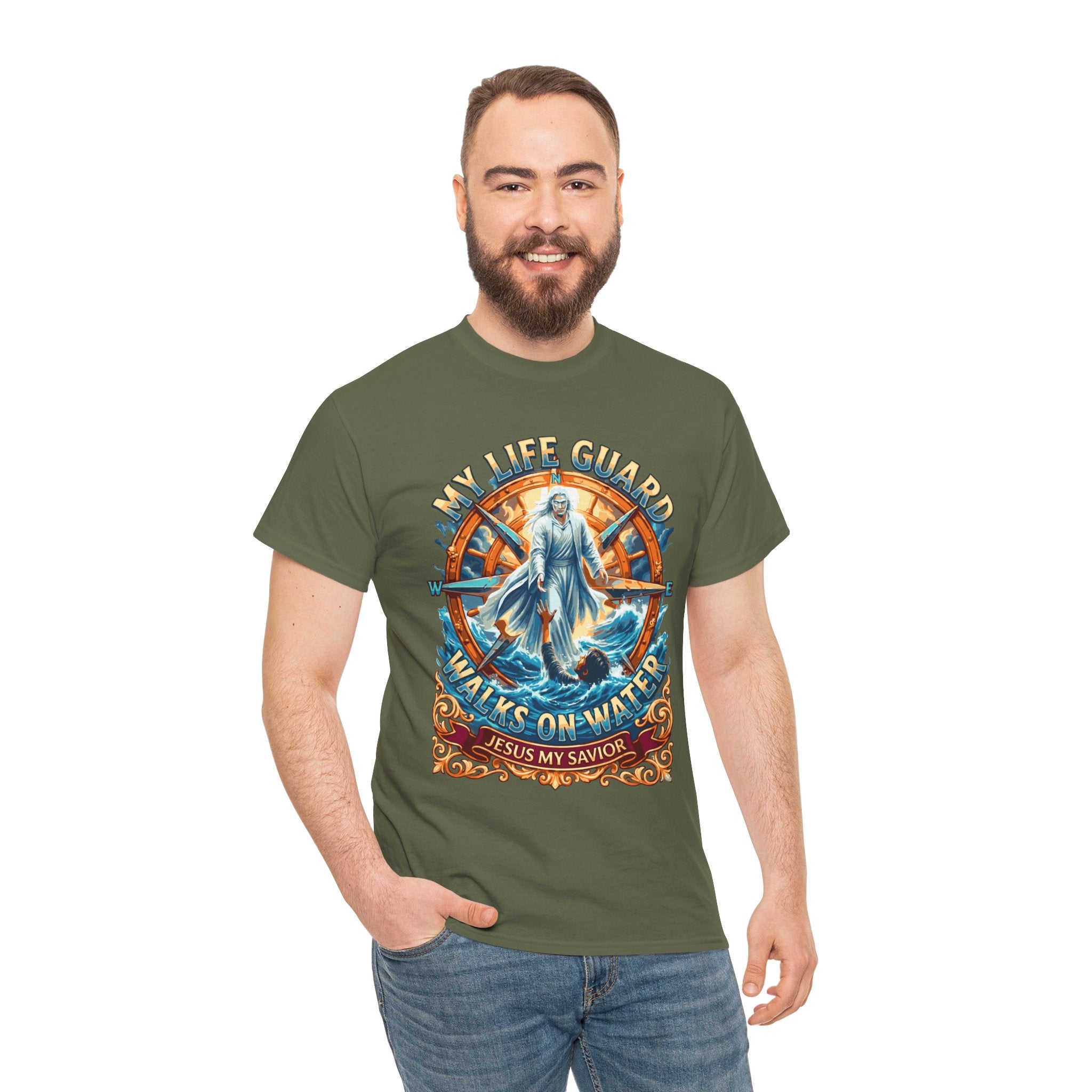 My Life Guard Walks On Water Unisex Heavy Cotton Tee