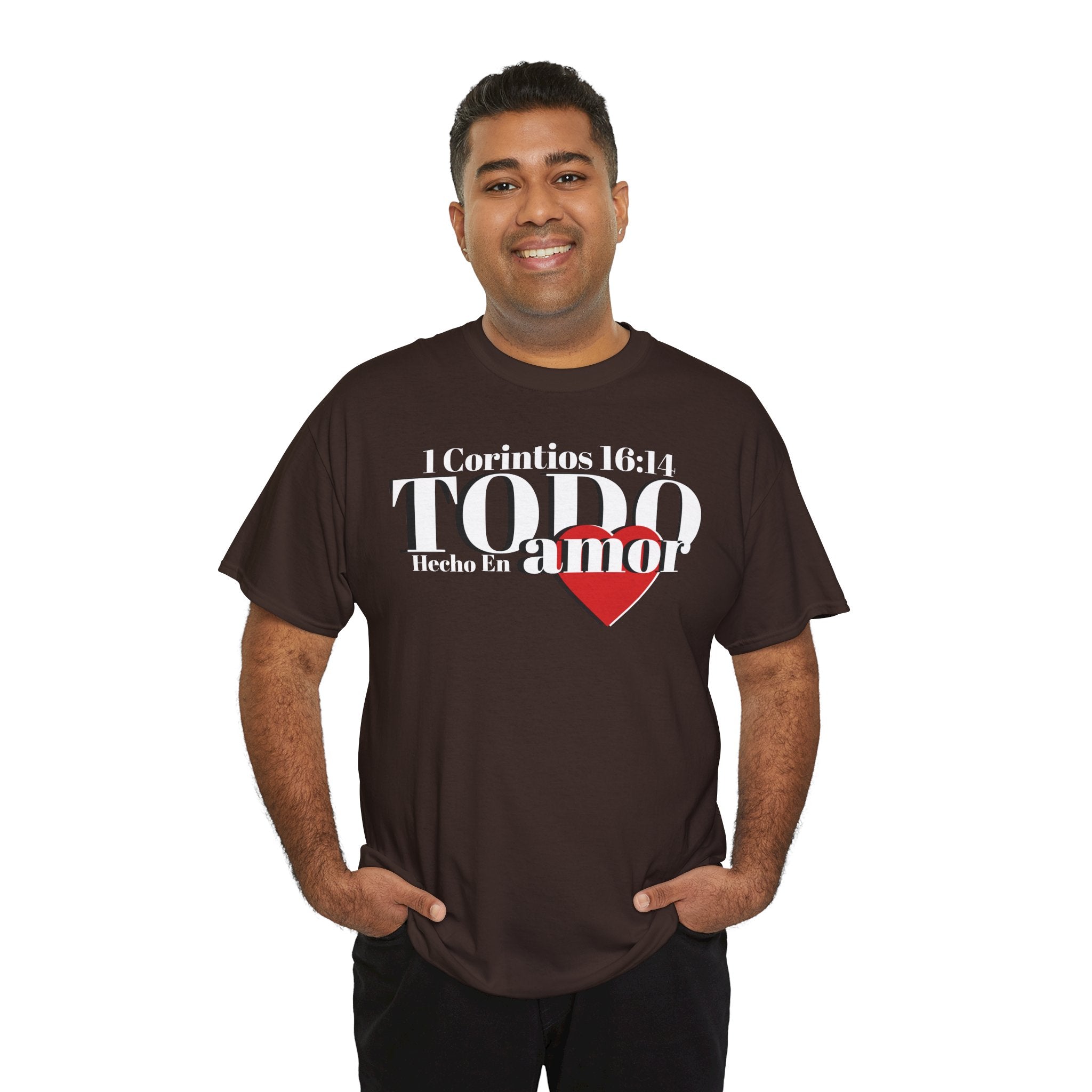 Do Everything in Love" 1 Corinthians 16:14 Christian T-Shirt Spanish Frntop2