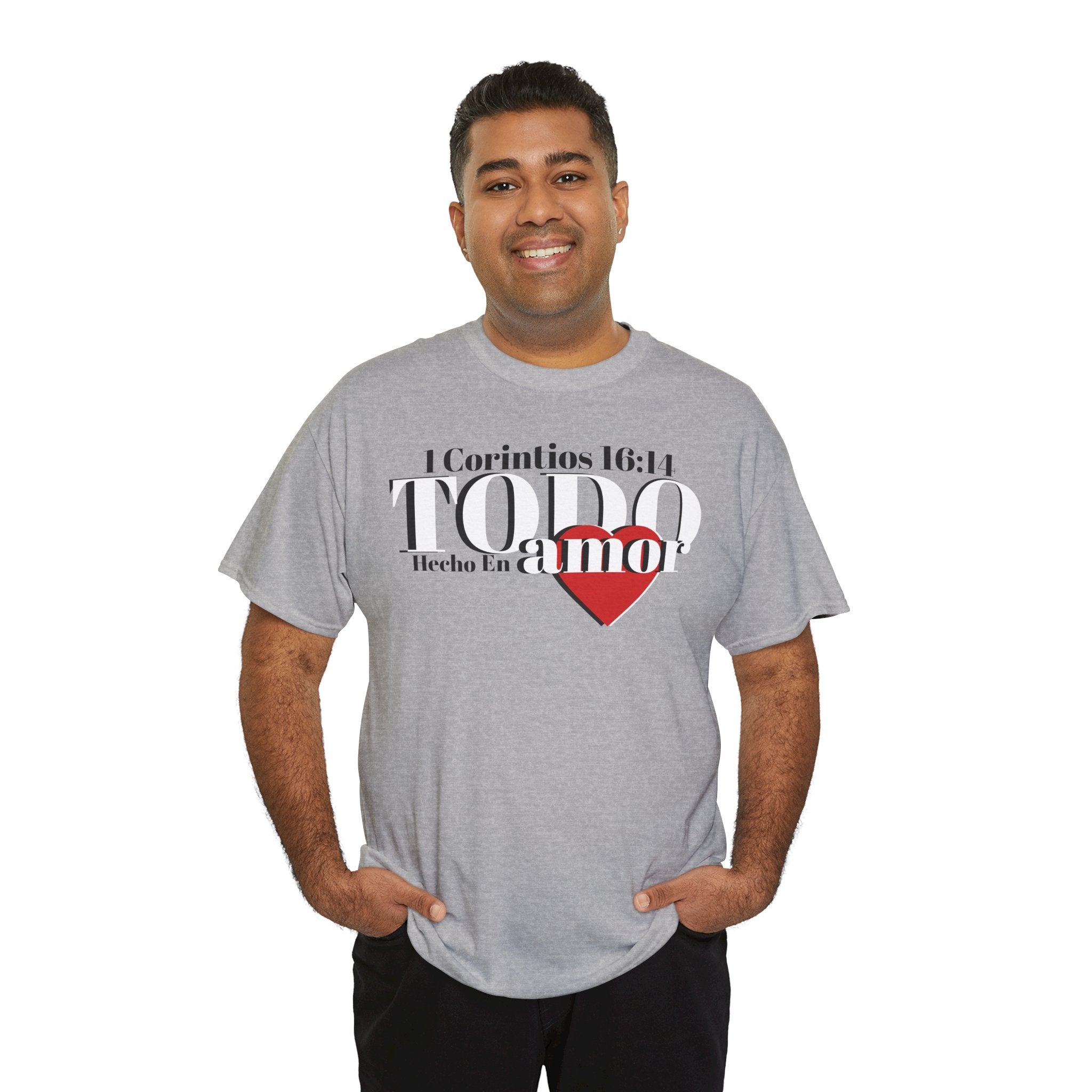 Do Everything in Love" 1 Corinthians 16:14 Christian T-Shirt Spanish Frntop2