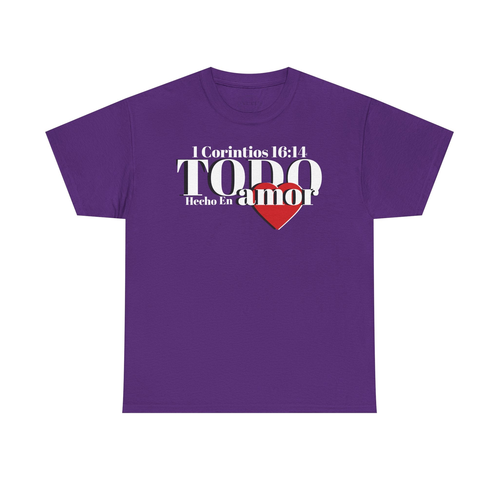 Do Everything in Love" 1 Corinthians 16:14 Christian T-Shirt Spanish Frntop2