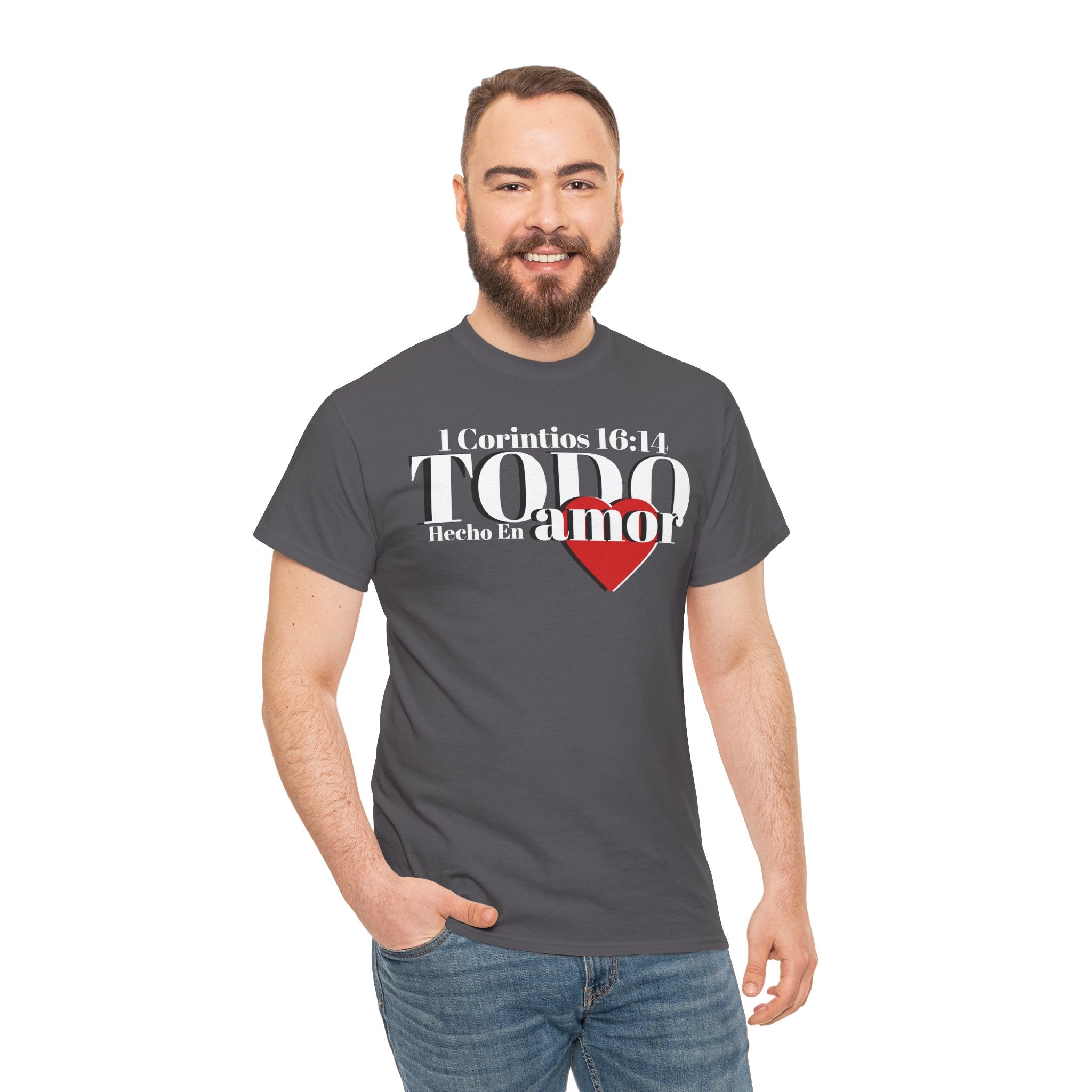 Do Everything in Love" 1 Corinthians 16:14 Christian T-Shirt Spanish Frntop2