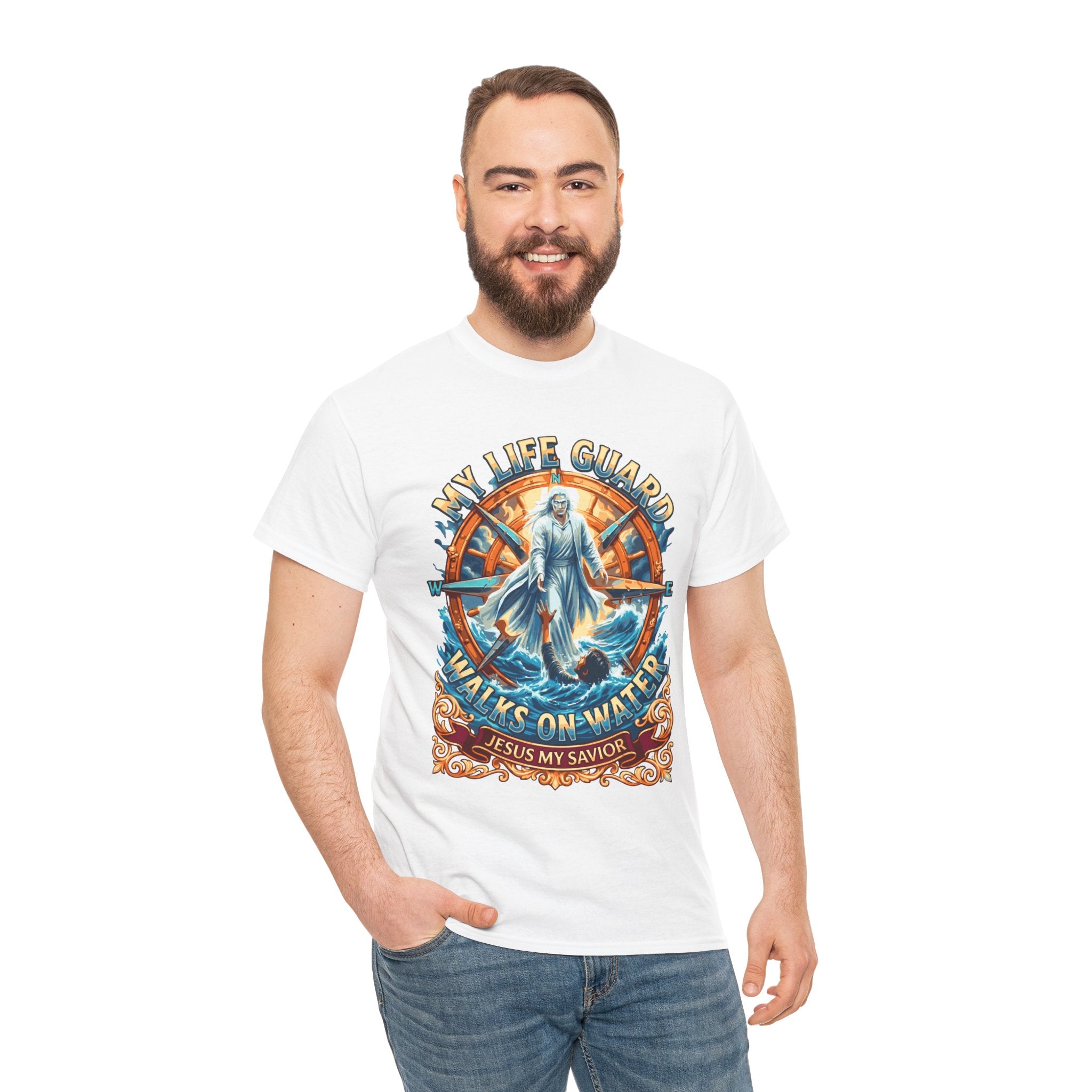 My Life Guard Walks On Water Unisex Heavy Cotton Tee