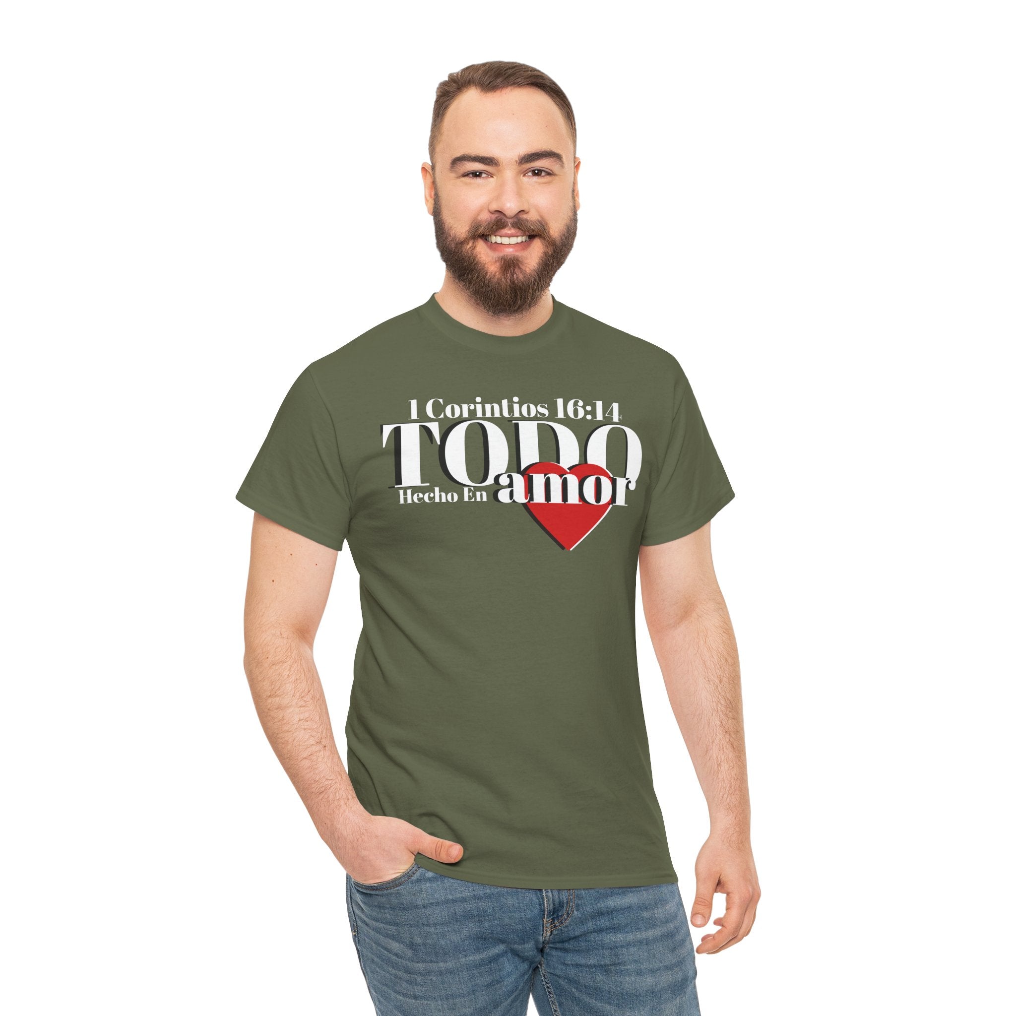 Do Everything in Love" 1 Corinthians 16:14 Christian T-Shirt Spanish Frntop2