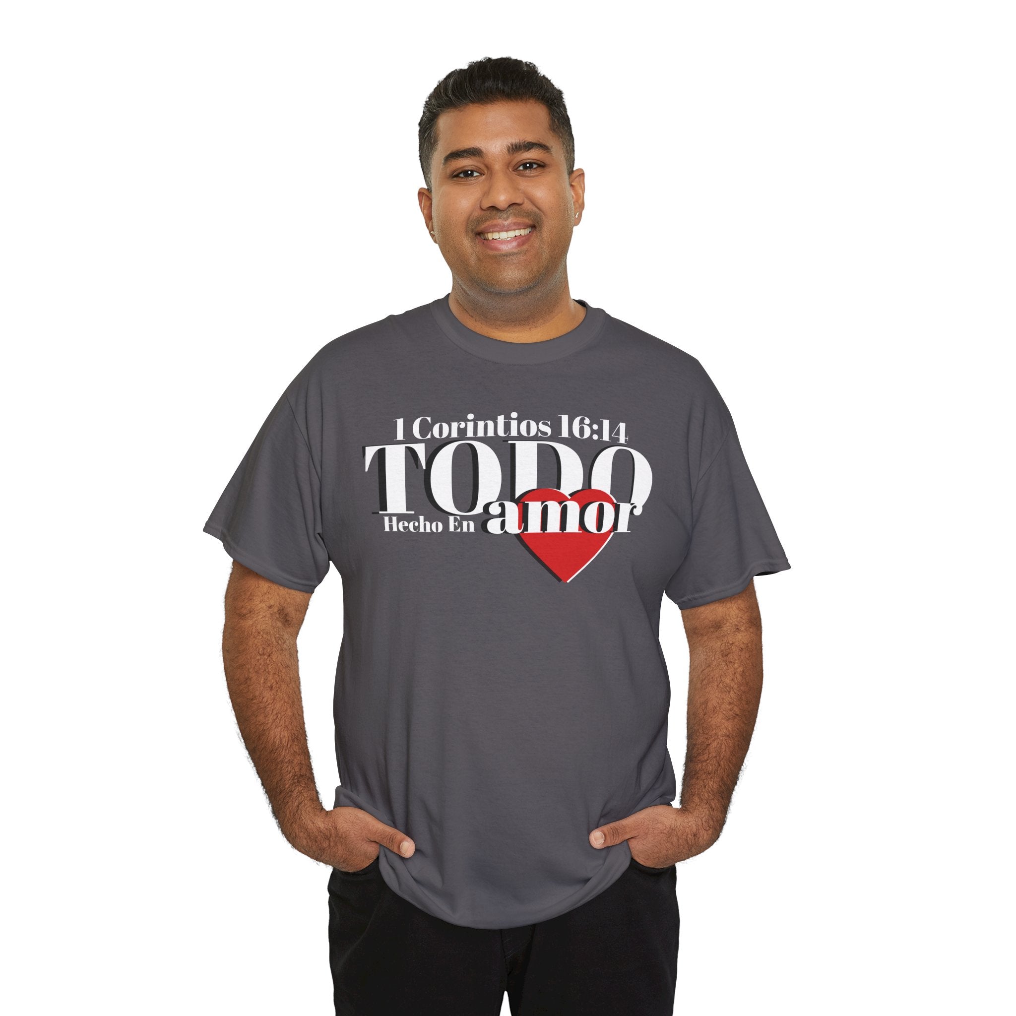 Do Everything in Love" 1 Corinthians 16:14 Christian T-Shirt Spanish Frntop2