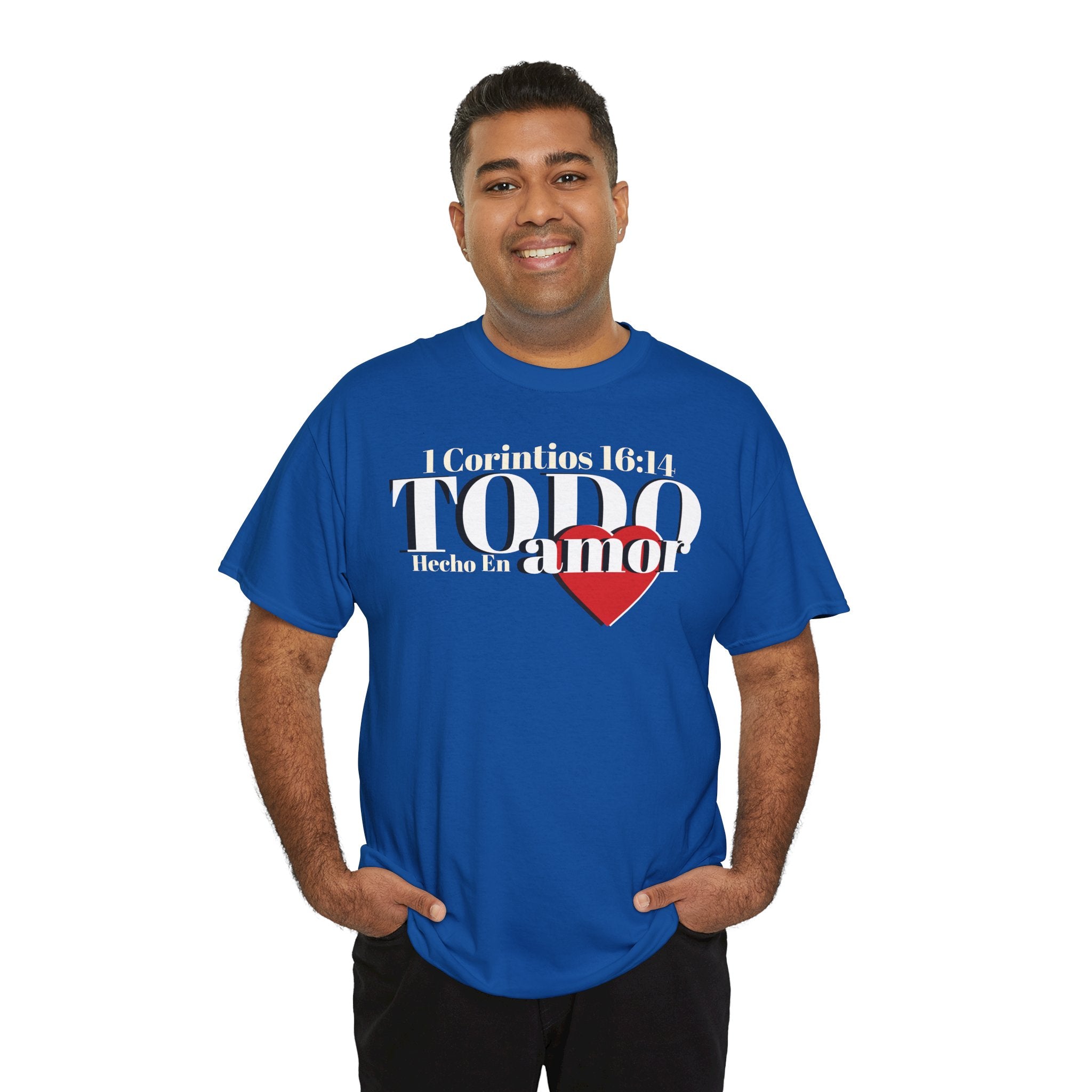 Do Everything in Love" 1 Corinthians 16:14 Christian T-Shirt Spanish Frntop2