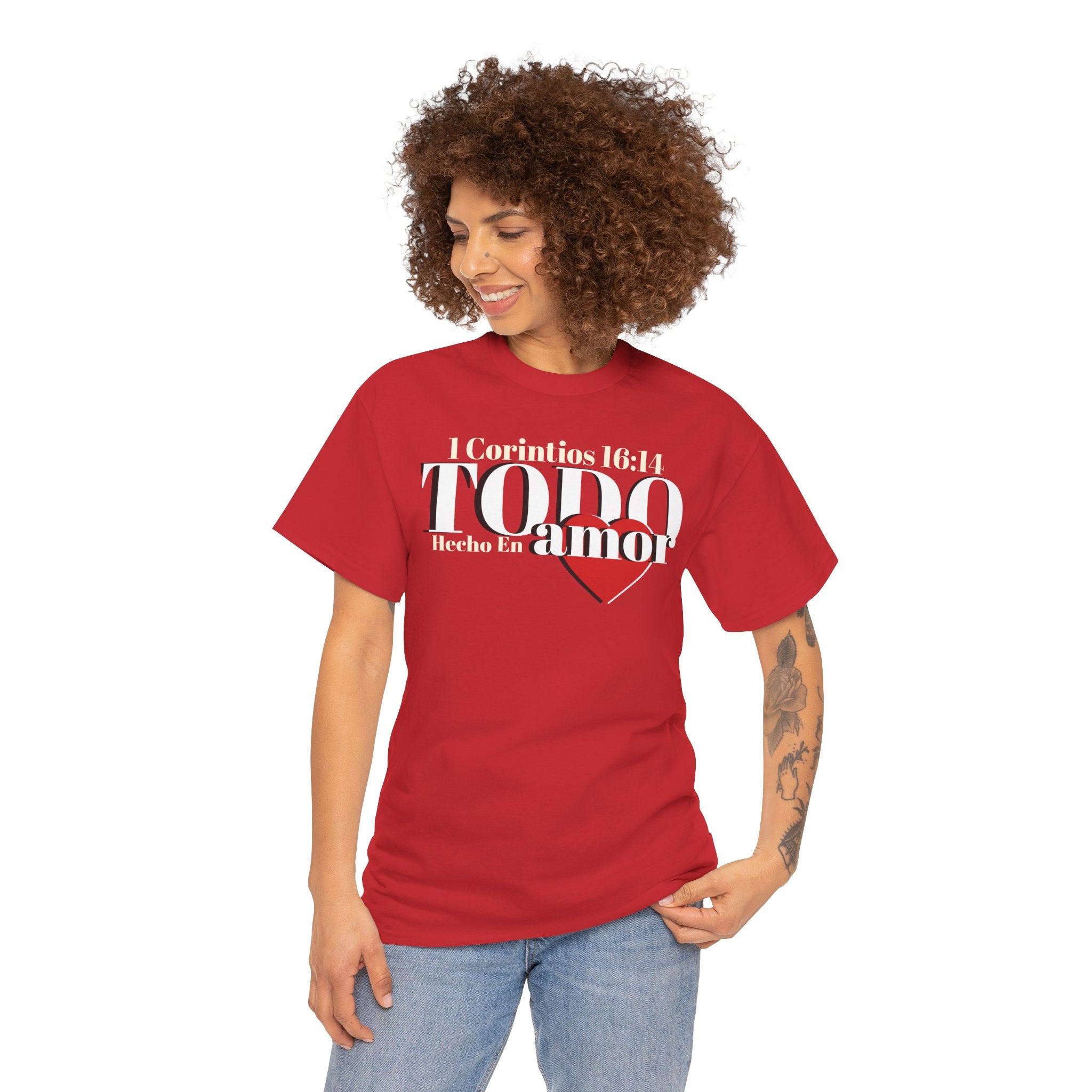 Do Everything in Love" 1 Corinthians 16:14 Christian T-Shirt Spanish Frntop2