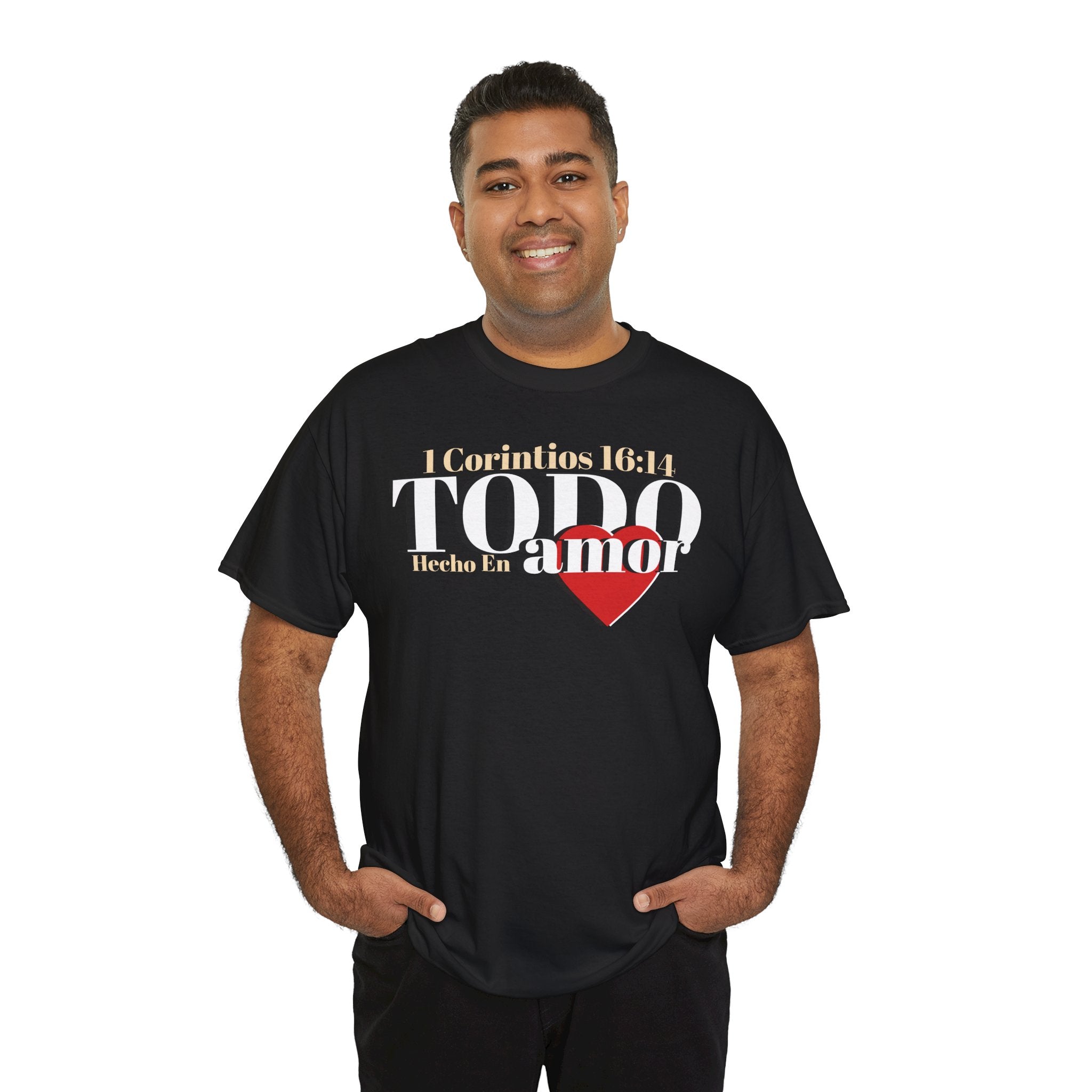 Do Everything in Love" 1 Corinthians 16:14 Christian T-Shirt Spanish Frntop2