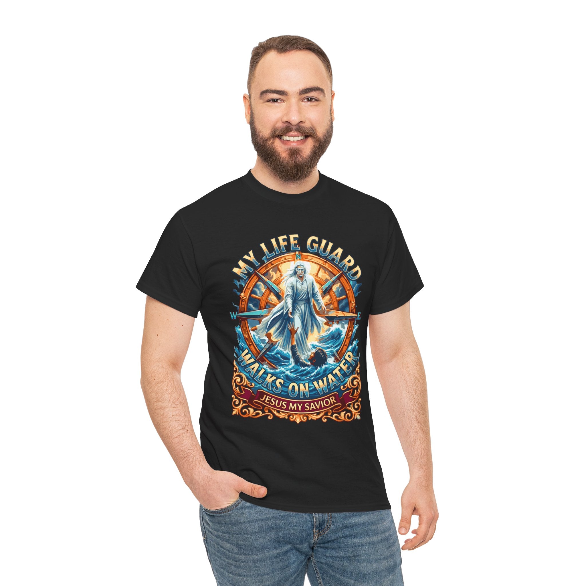 My Life Guard Walks On Water Unisex Heavy Cotton Tee