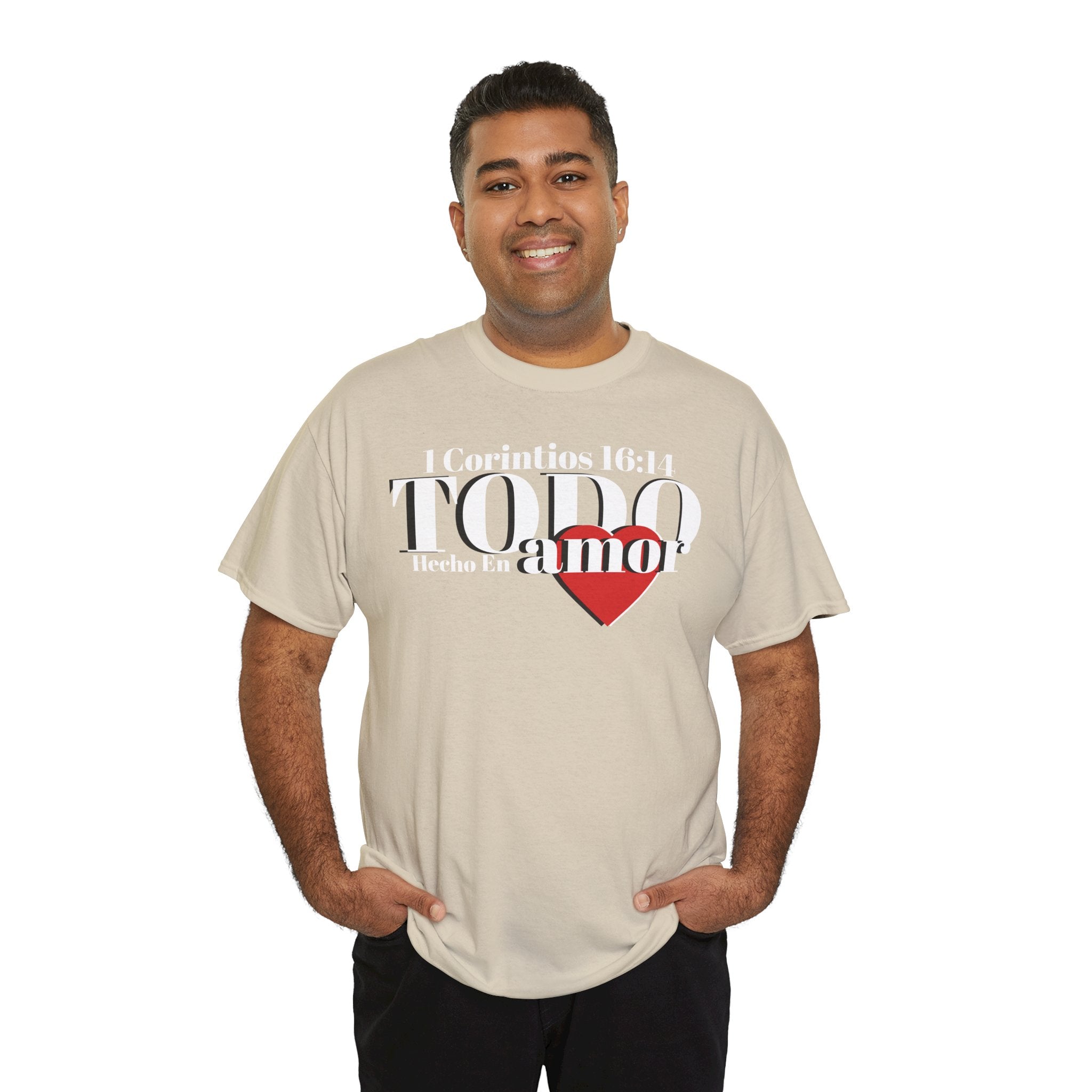Do Everything in Love" 1 Corinthians 16:14 Christian T-Shirt Spanish Frntop2