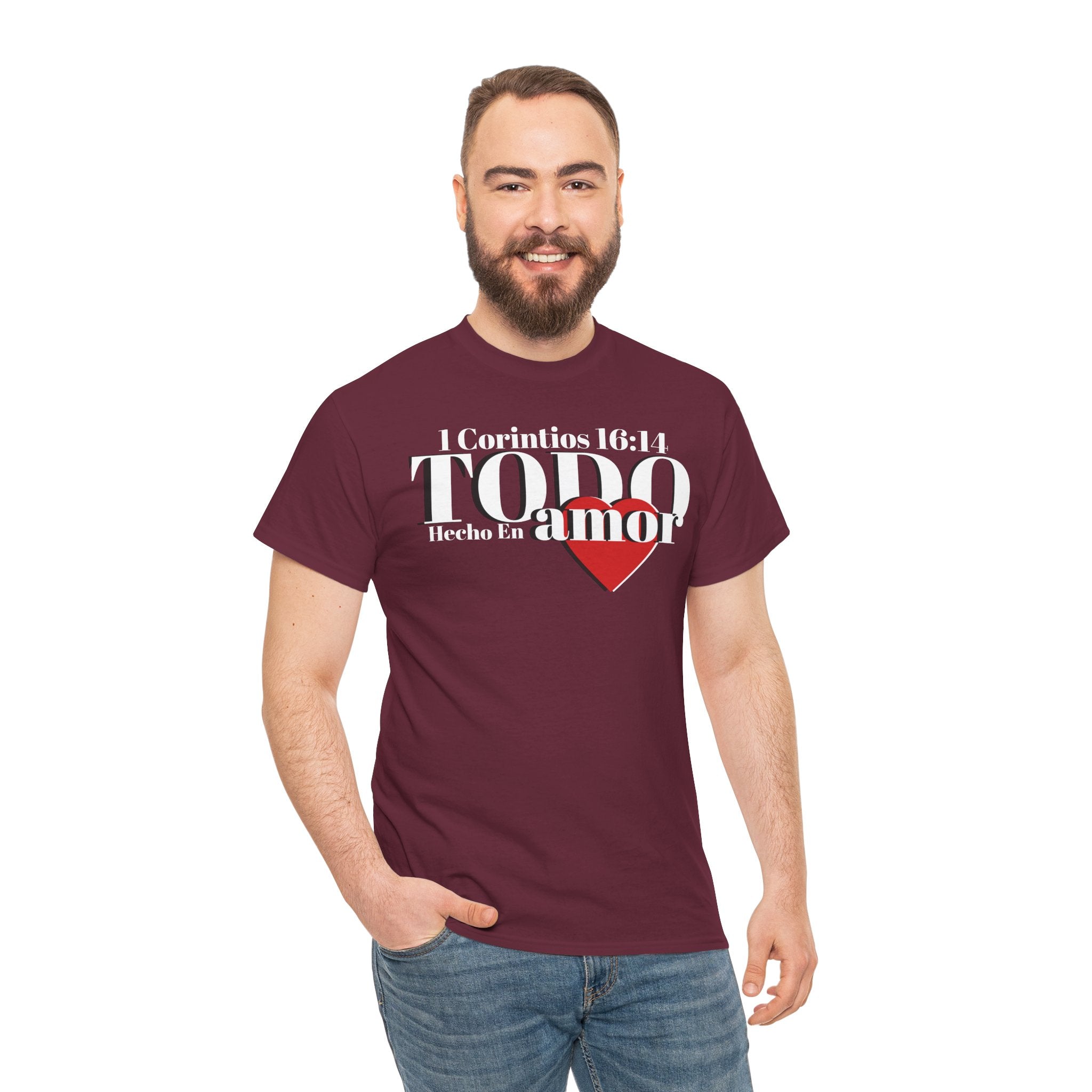 Do Everything in Love" 1 Corinthians 16:14 Christian T-Shirt Spanish Frntop2