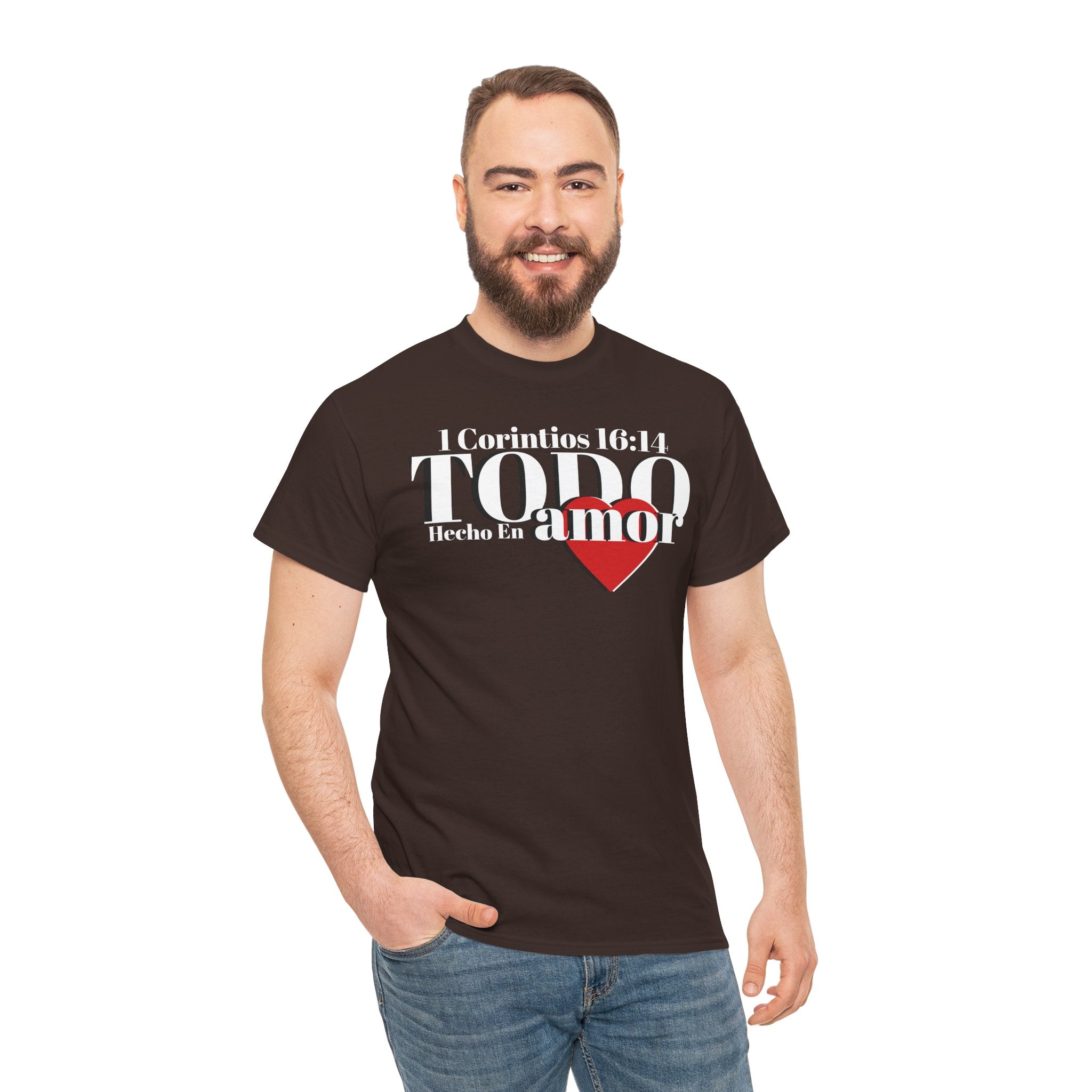 Do Everything in Love" 1 Corinthians 16:14 Christian T-Shirt Spanish Frntop2