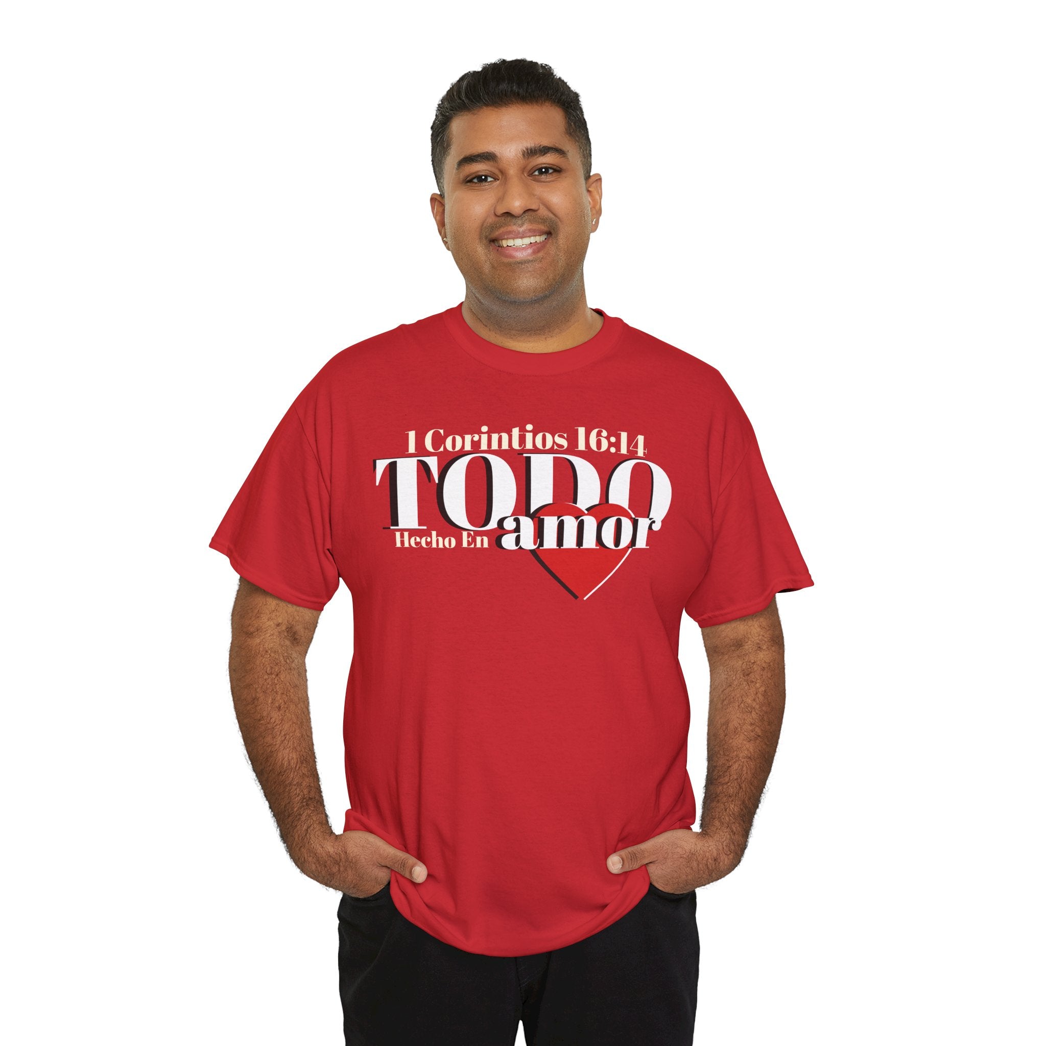 Do Everything in Love" 1 Corinthians 16:14 Christian T-Shirt Spanish Frntop2