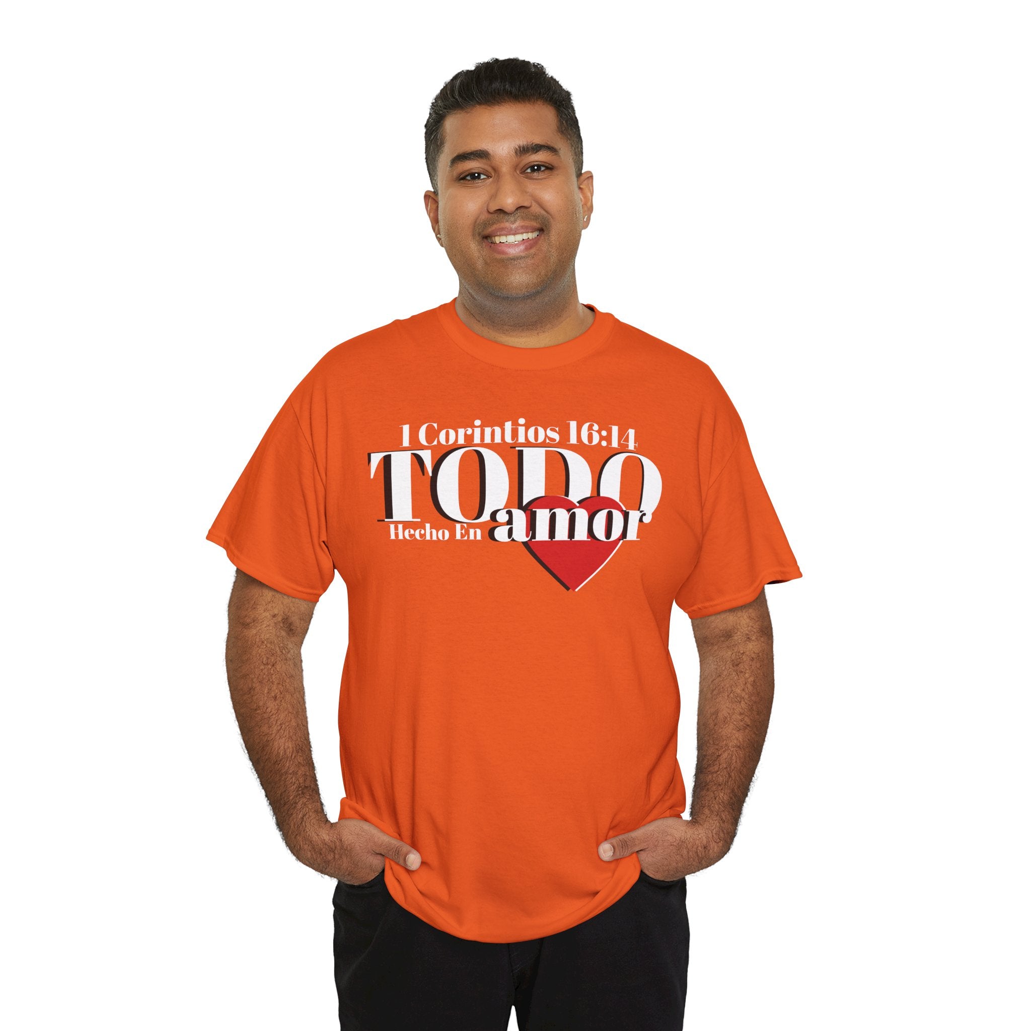Do Everything in Love" 1 Corinthians 16:14 Christian T-Shirt Spanish Frntop2