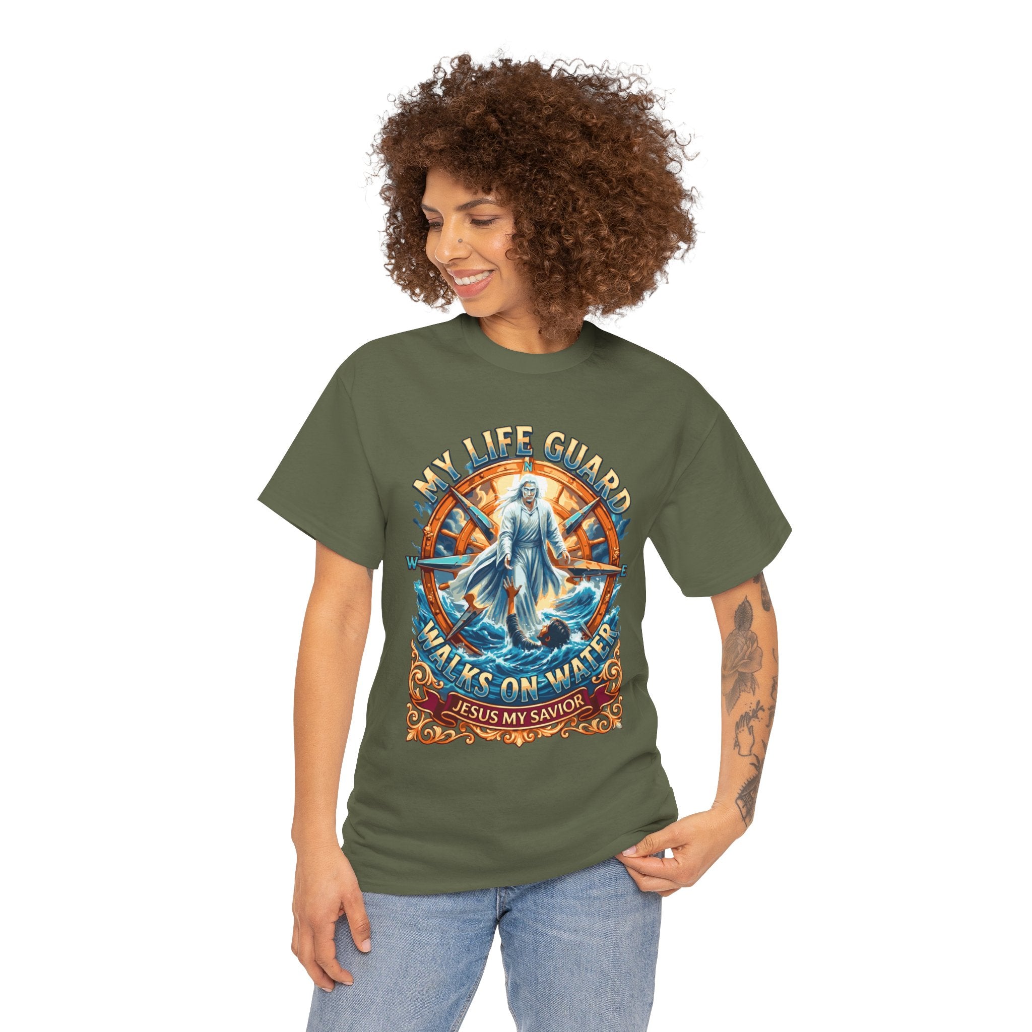 My Life Guard Walks On Water Unisex Heavy Cotton Tee