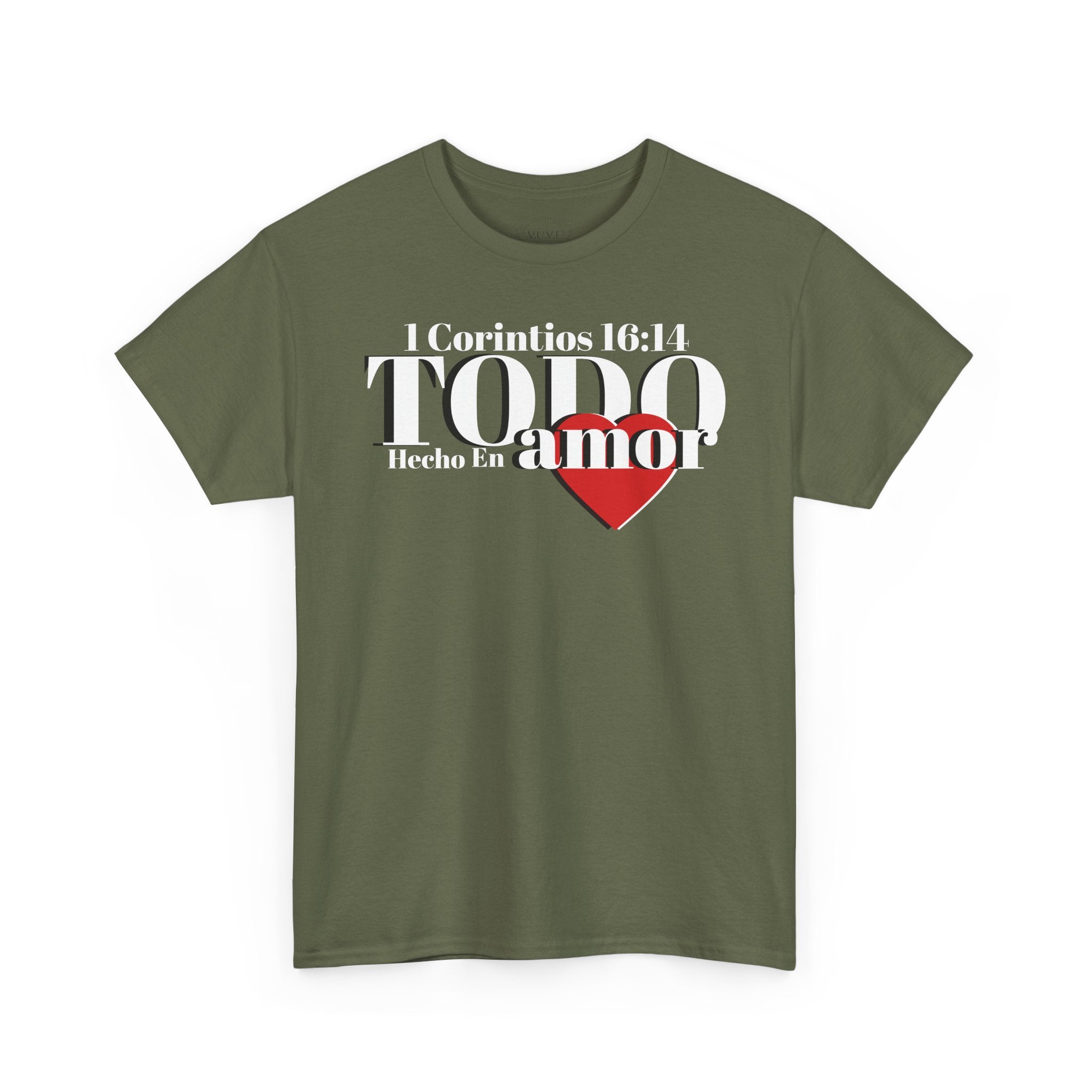 Do Everything in Love" 1 Corinthians 16:14 Christian T-Shirt Spanish Frntop2