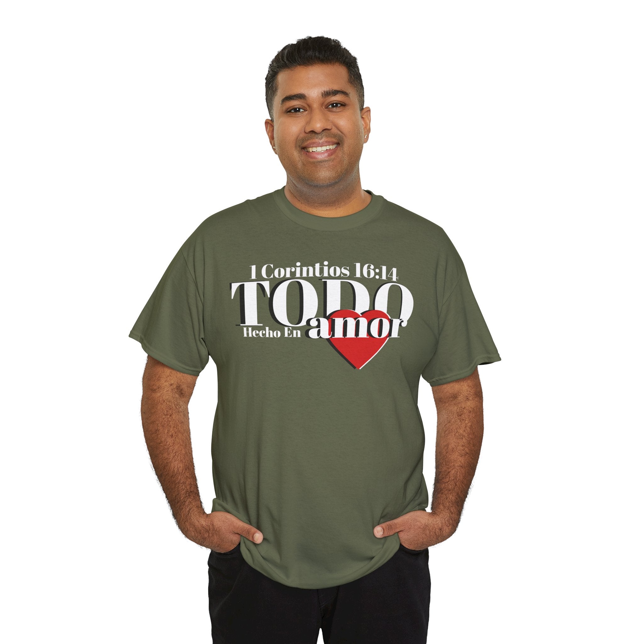 Do Everything in Love" 1 Corinthians 16:14 Christian T-Shirt Spanish Frntop2