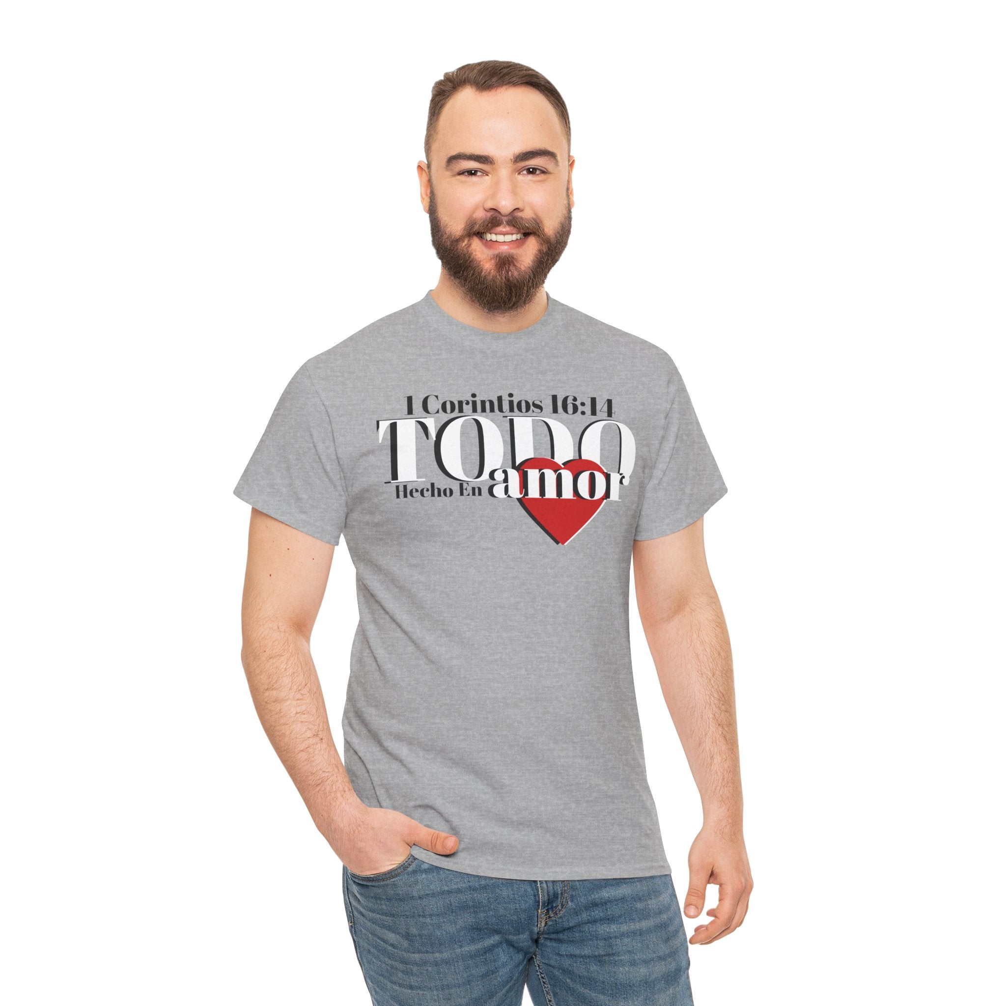 Do Everything in Love" 1 Corinthians 16:14 Christian T-Shirt Spanish Frntop2