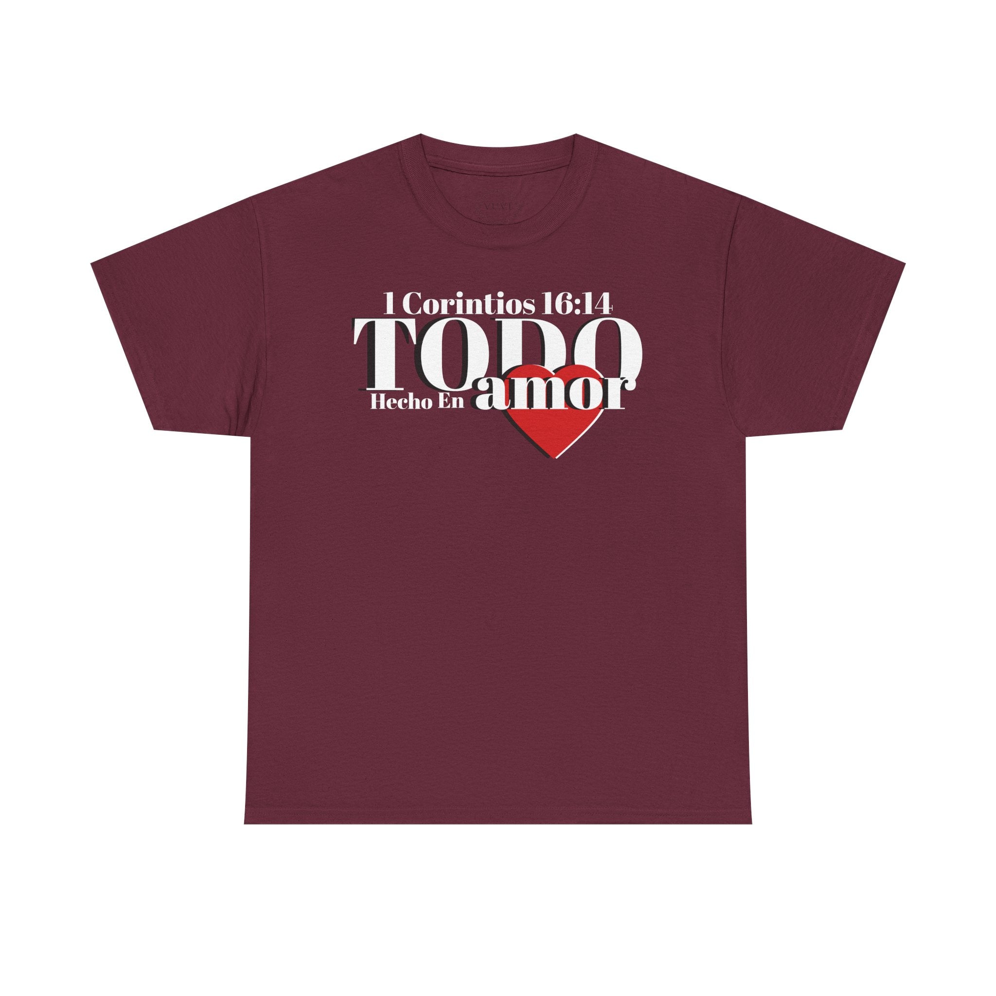 Do Everything in Love" 1 Corinthians 16:14 Christian T-Shirt Spanish Frntop2