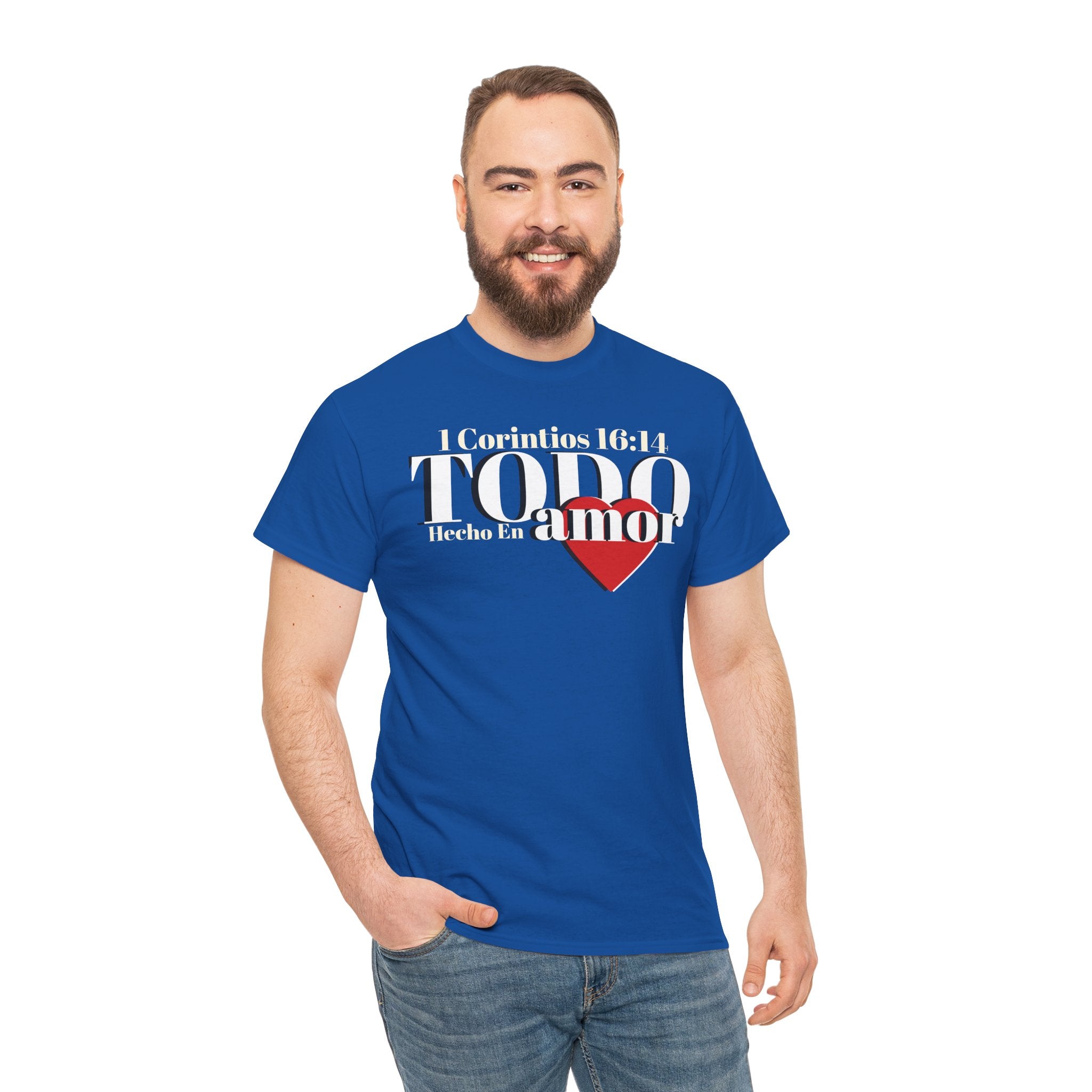 Do Everything in Love" 1 Corinthians 16:14 Christian T-Shirt Spanish Frntop2