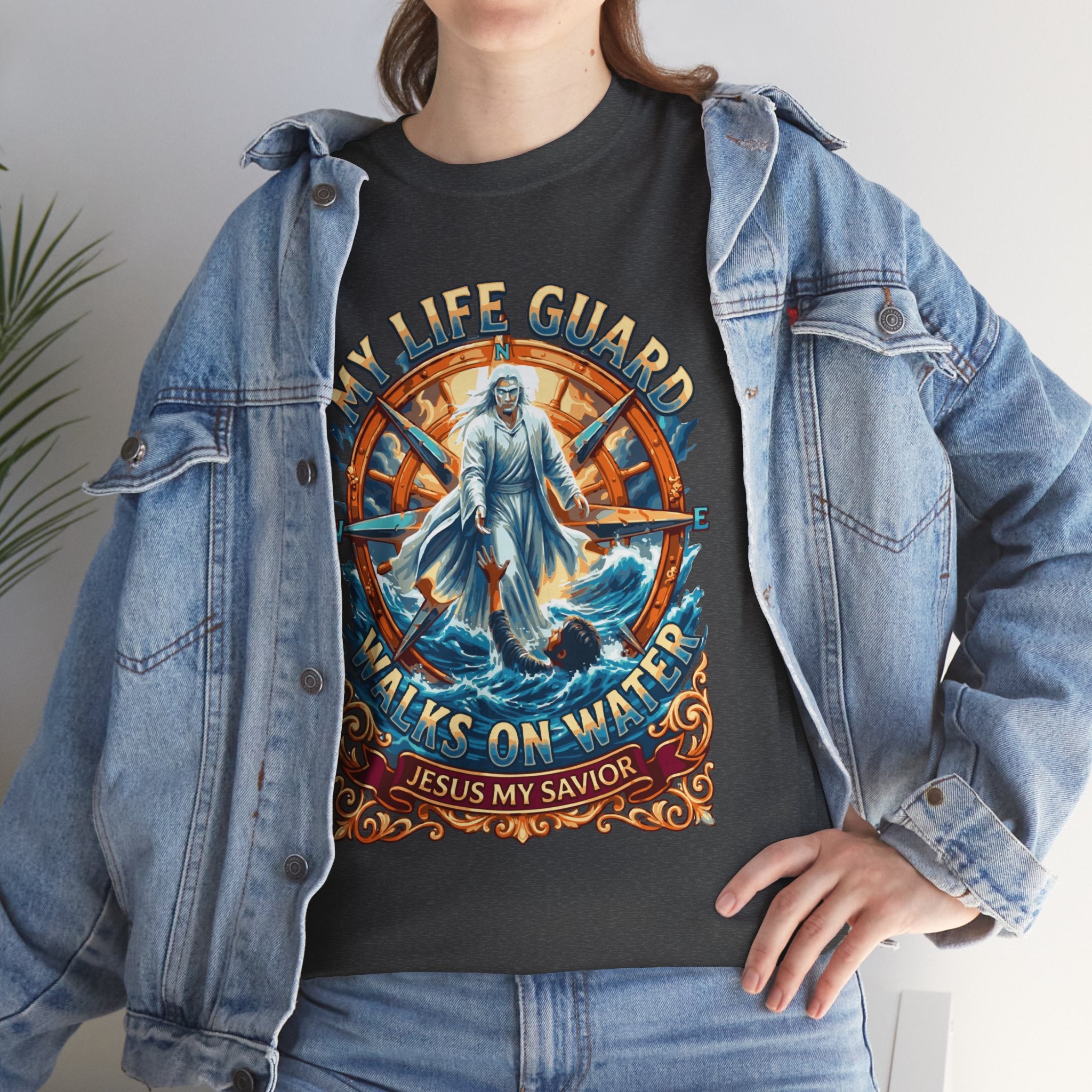 My Life Guard Walks On Water Unisex Heavy Cotton Tee