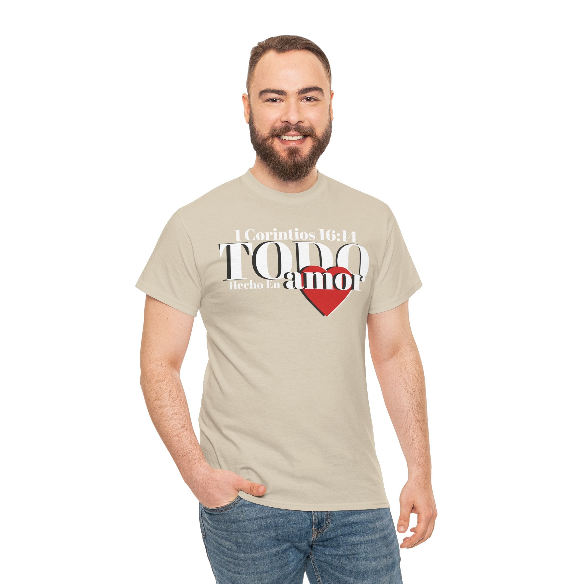 Do Everything in Love" 1 Corinthians 16:14 Christian T-Shirt Spanish Frntop2